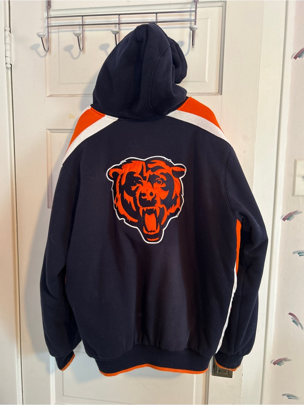 NFL Navy and Orange Hooded Jacket with Team Lettering